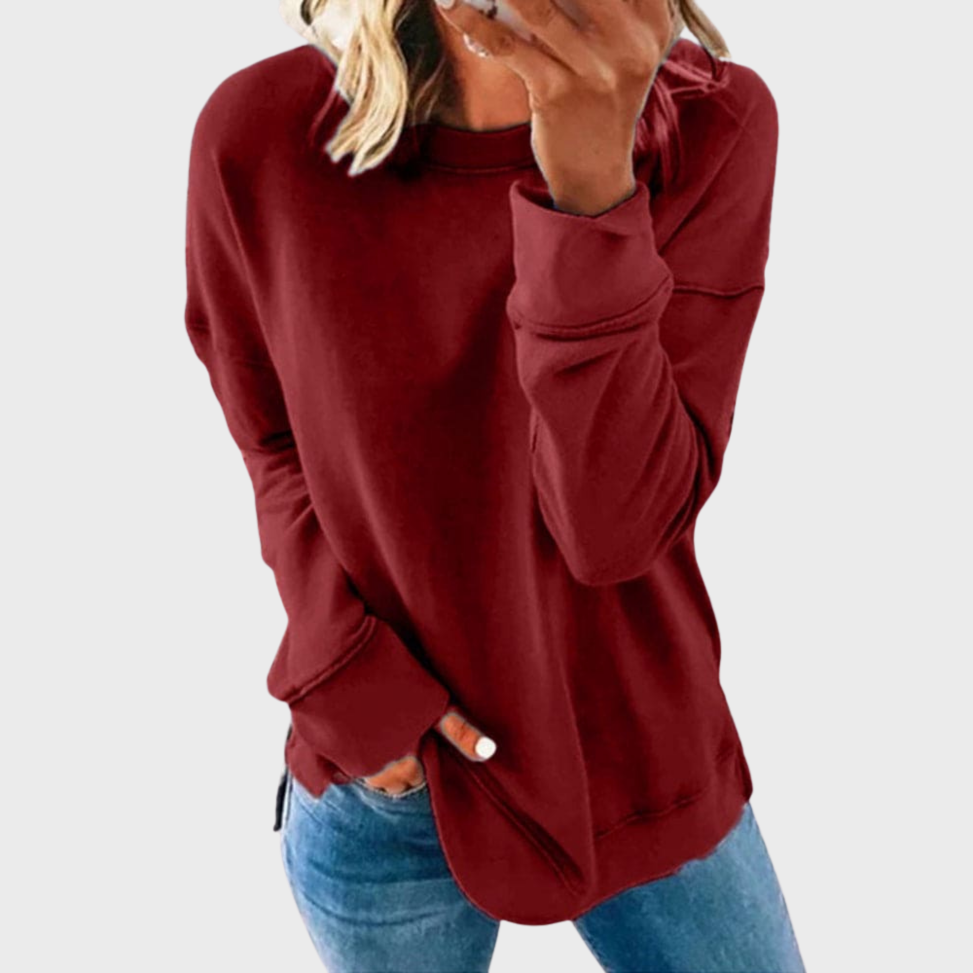 Elizabeta | Leichter Stil mit einem einfarbigen Pullover