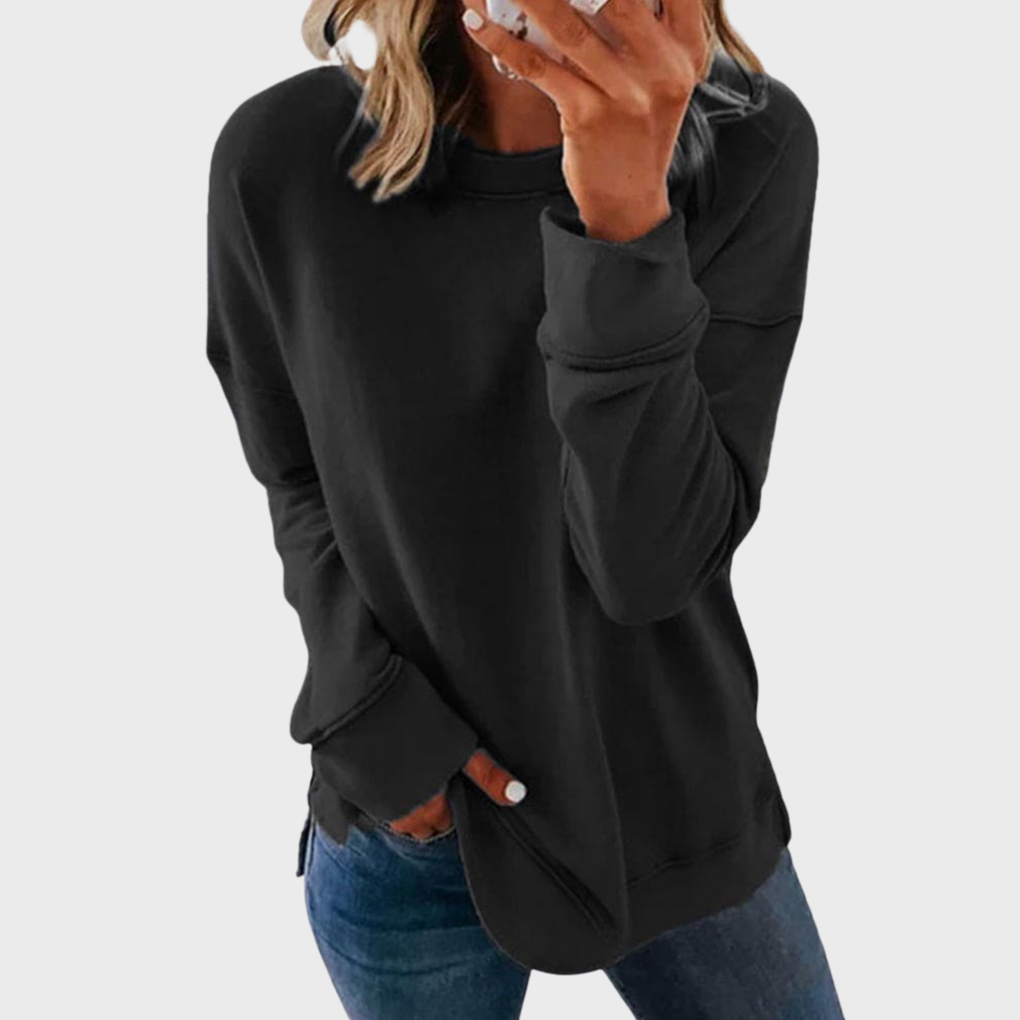 Elizabeta | Leichter Stil mit einem einfarbigen Pullover