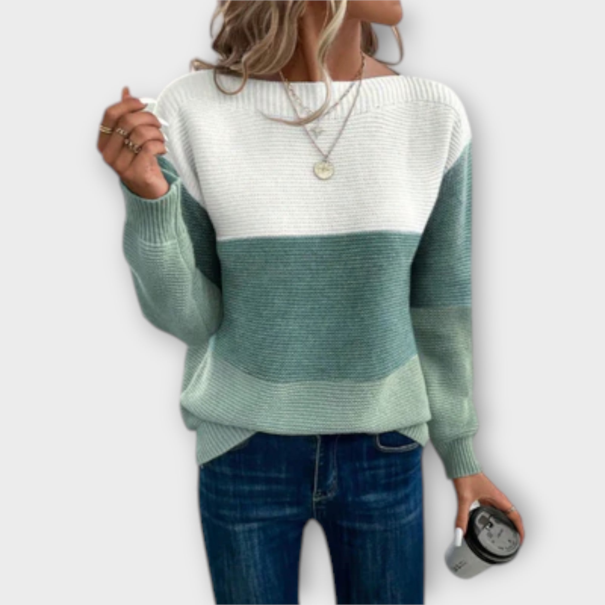 Nela | Eleganter gestreifter Strickpullover