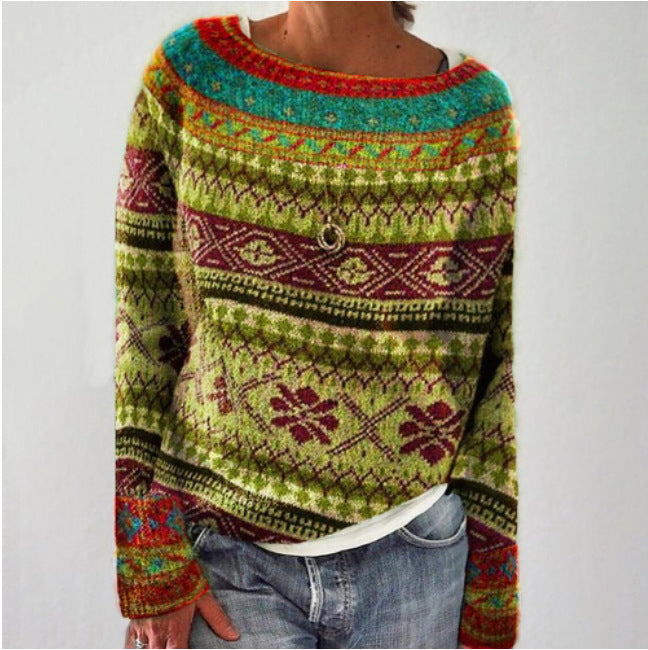 Ema | Strickpullover mit Waldmuster