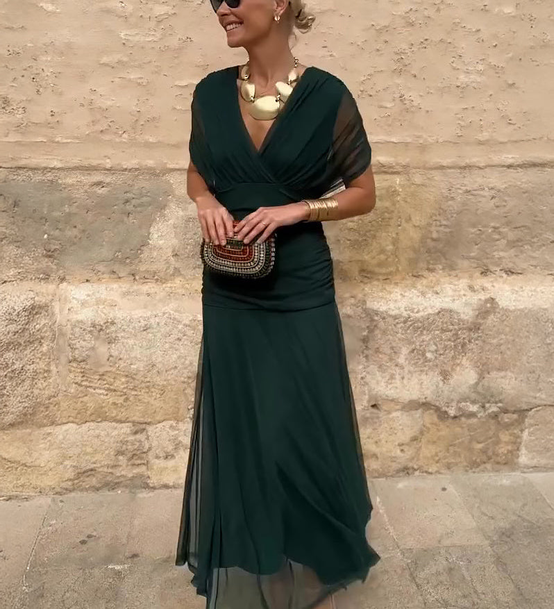 Louise | Elegantes Maxikleid mit V-Ausschnitt