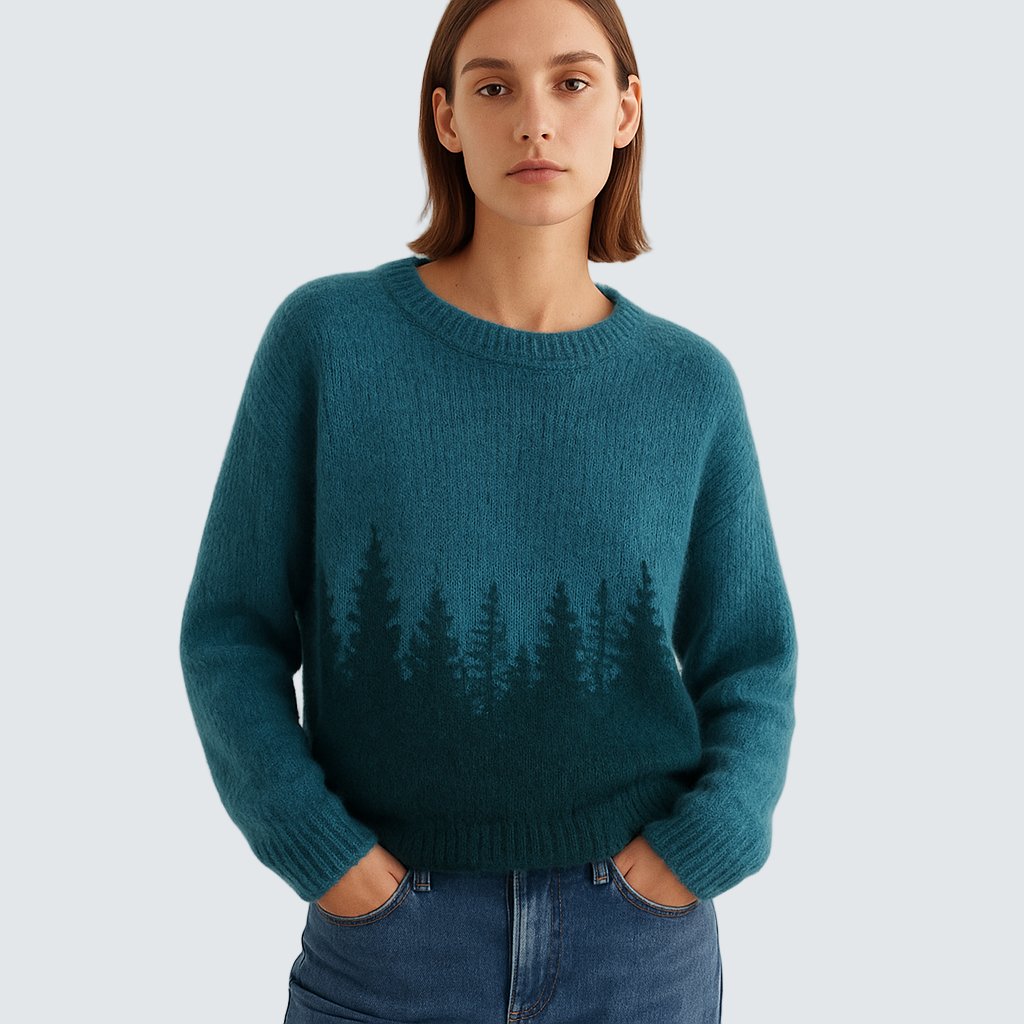 Ema | Strickpullover mit Waldmuster