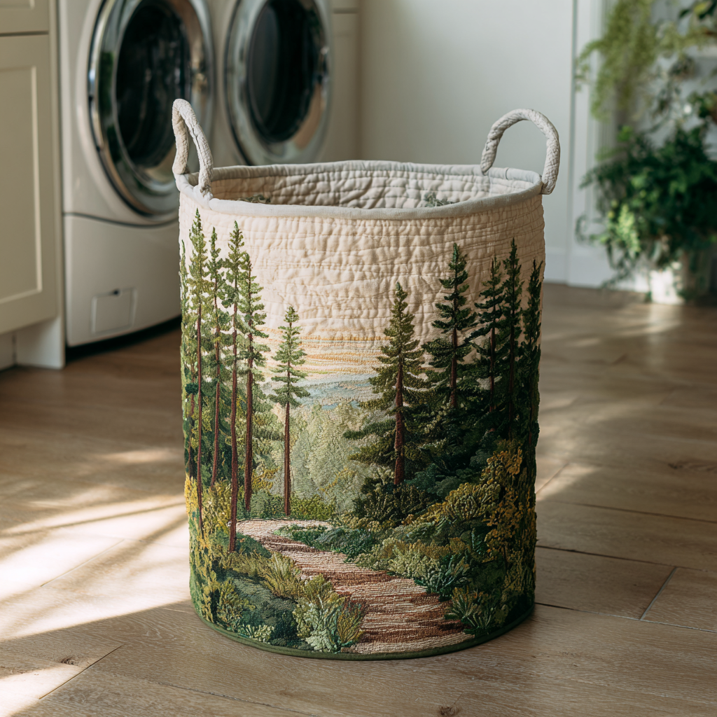 Gestoffierte Wäschekorb - Wald