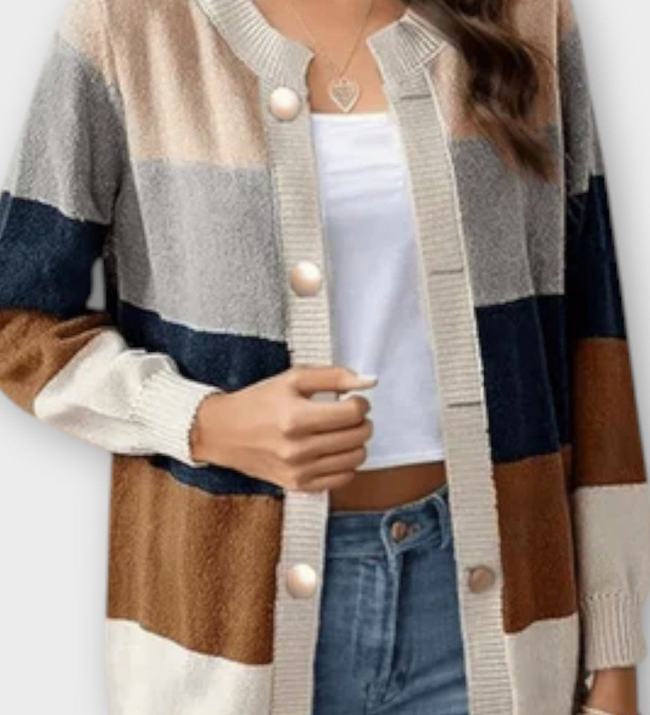 Lenka | Eleganter gestreifter Cardigan
