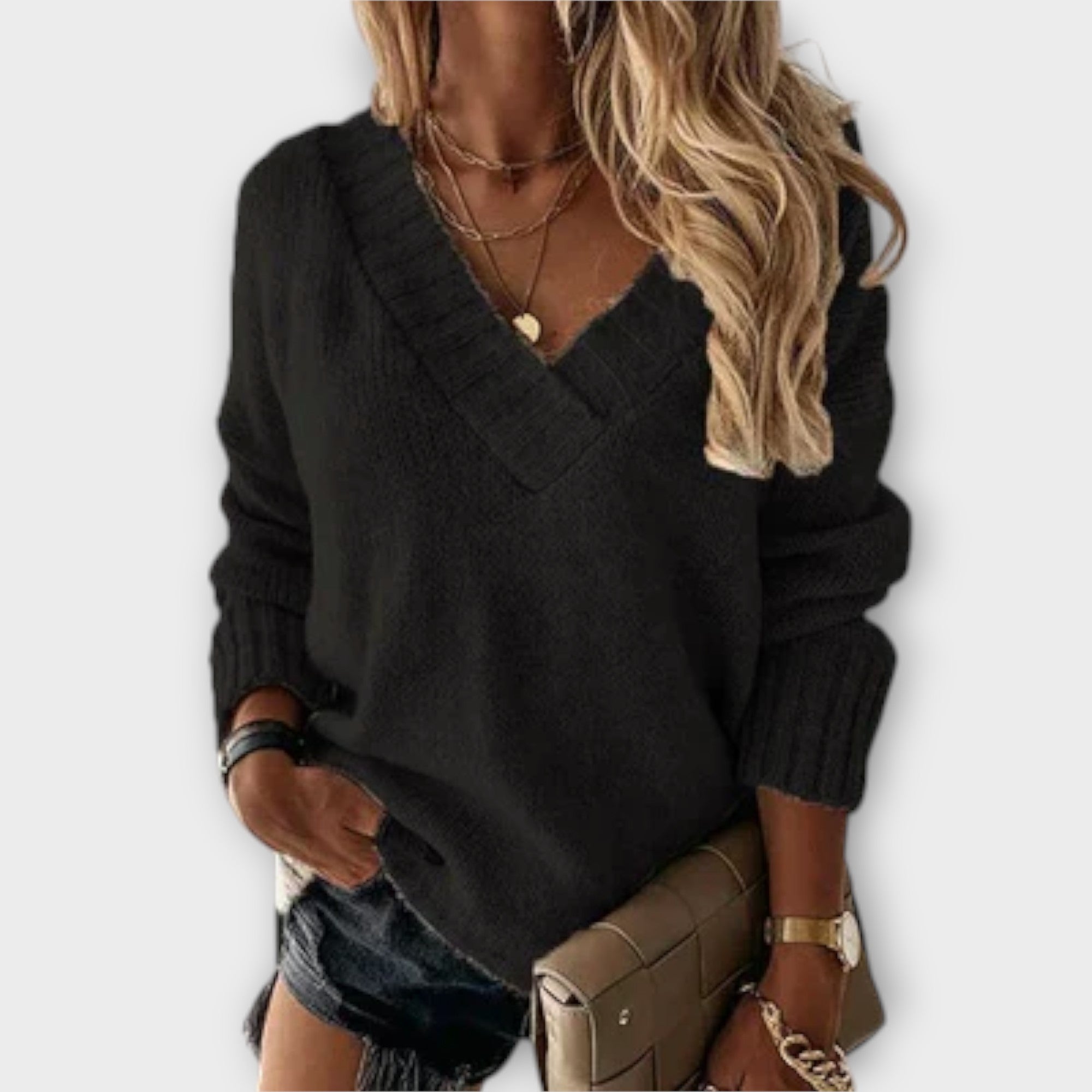 Adéla | Eleganter Pullover mit V-Ausschnitt
