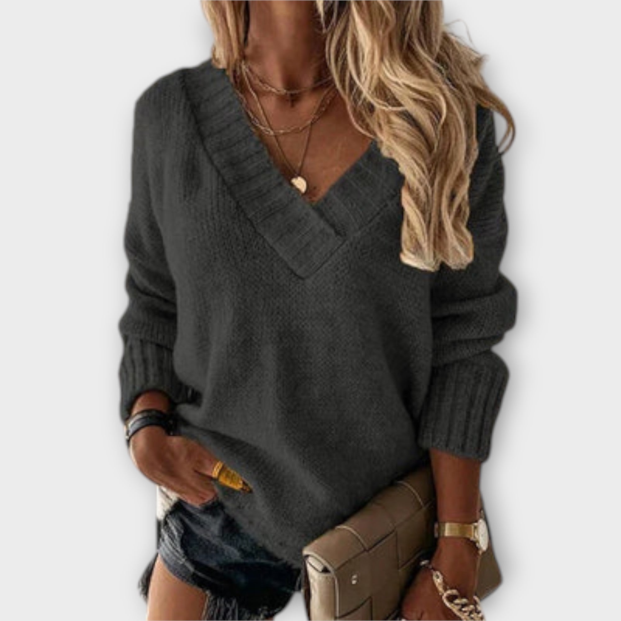 Adéla | Eleganter Pullover mit V-Ausschnitt