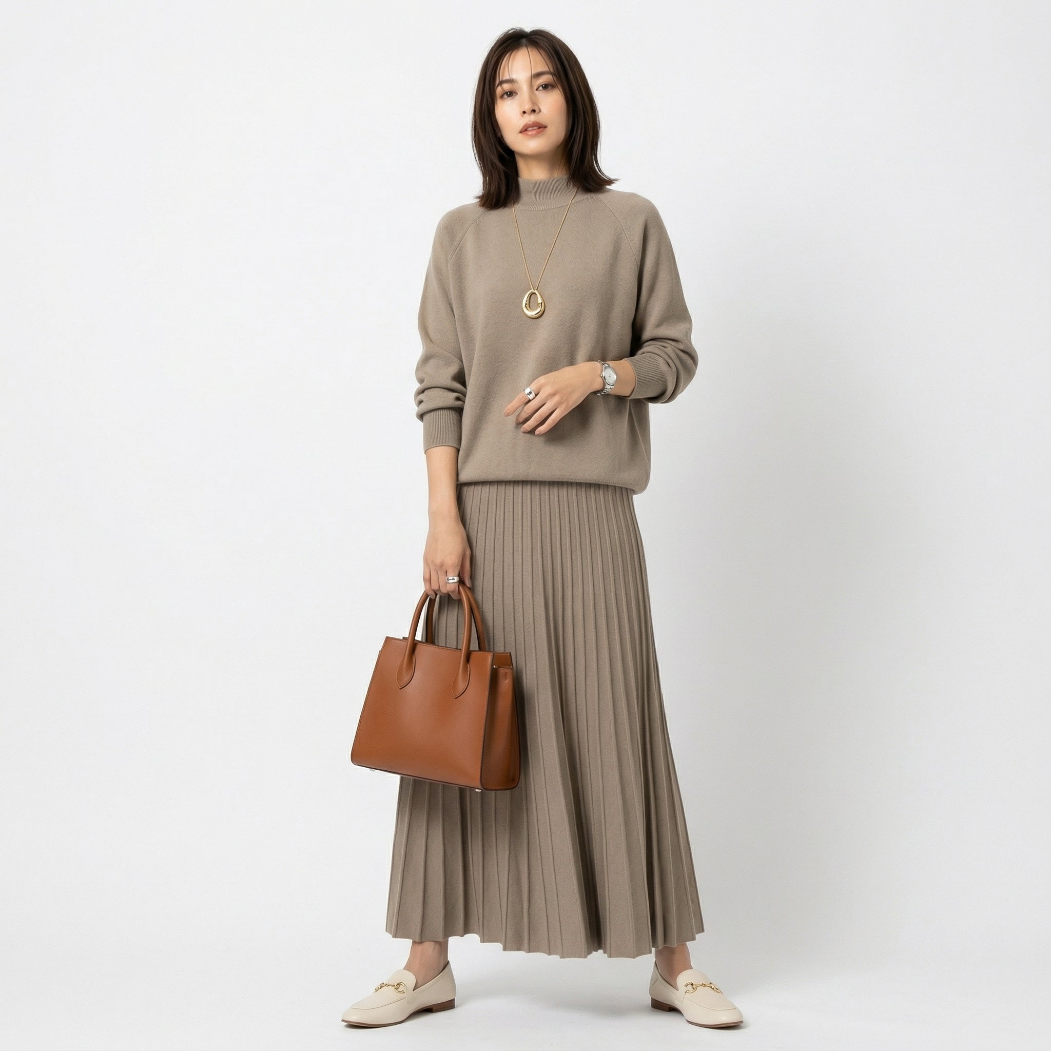 Filipa | Strickset und Plissierter Rock